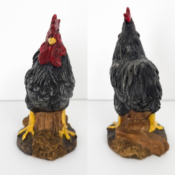 Rooster Black Tabletop Sign & Figurine Rustic Farmhouse Decor Set - Picture 5 of 7